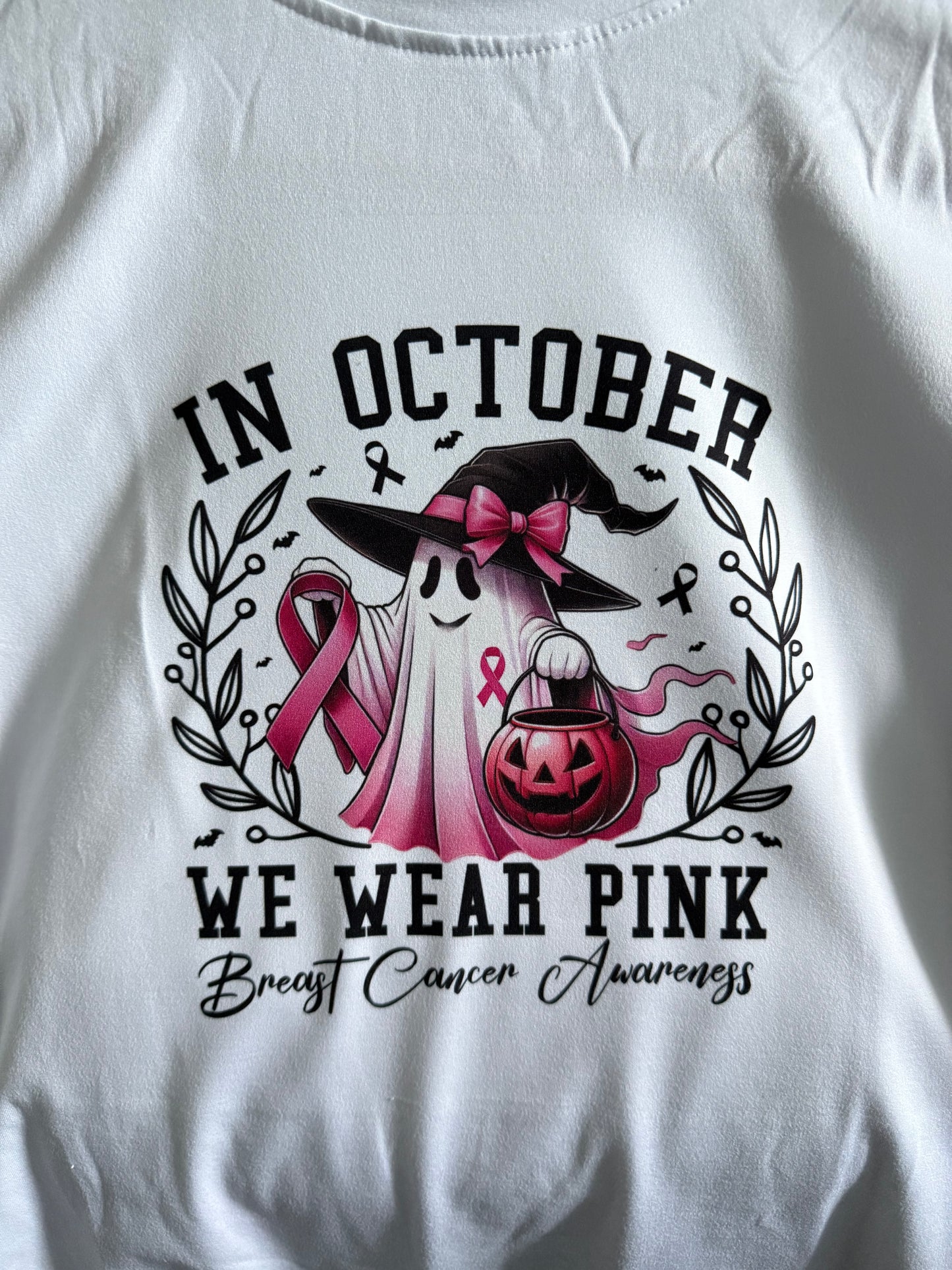 October we wear Pink ghost pumpkin Tshirt
