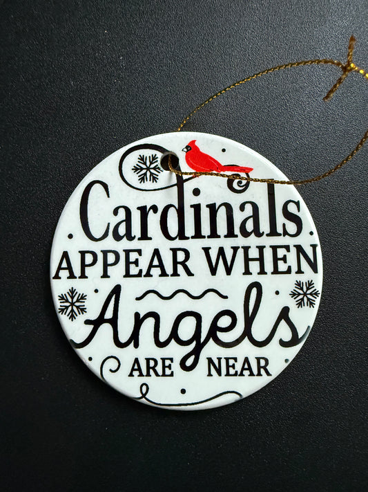 Cardinals appear… Christmas tree ornament